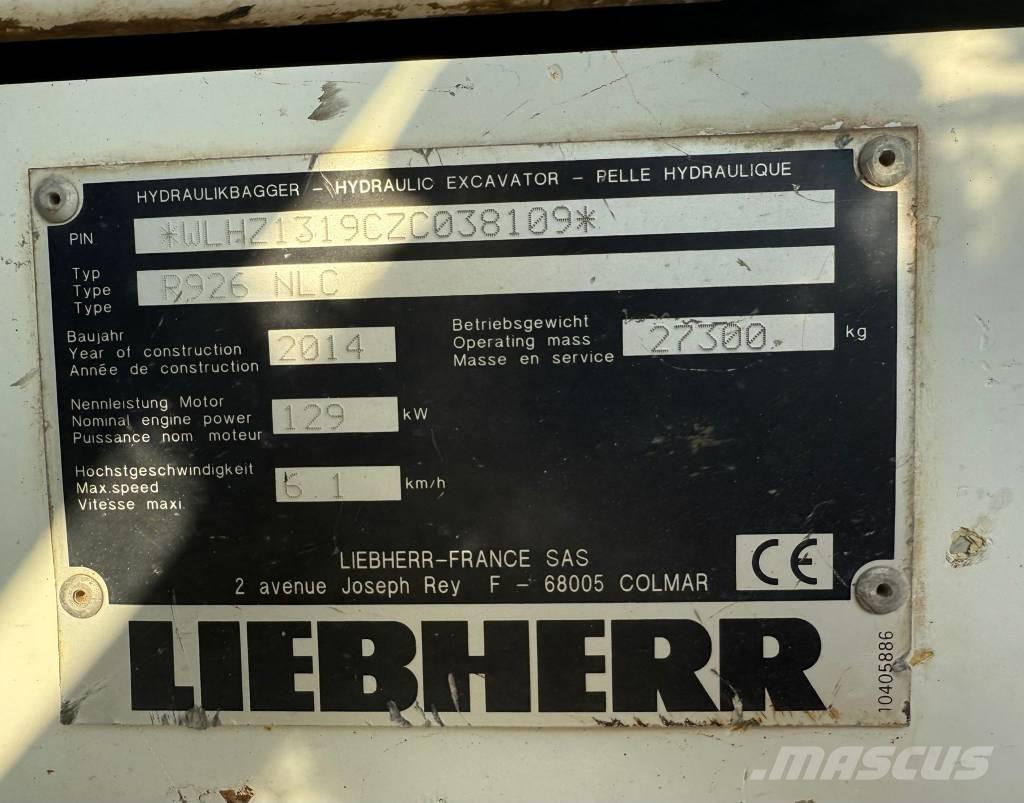 Liebherr R 926 Telakaivukoneet