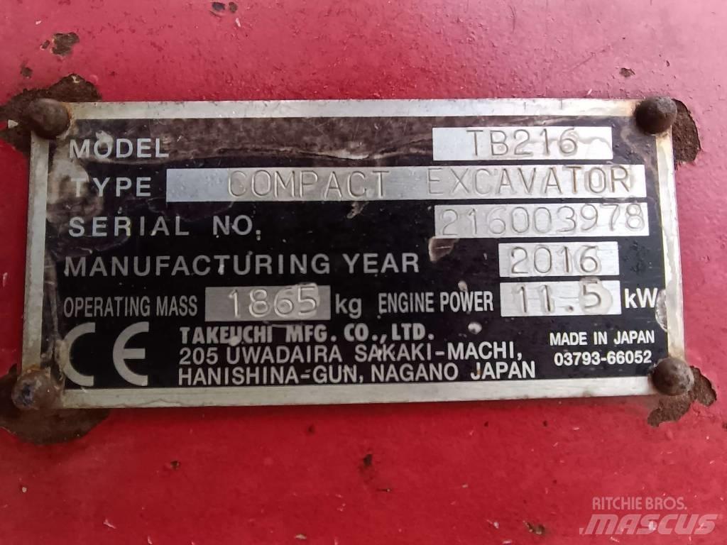 Takeuchi TB216 Muut koneet