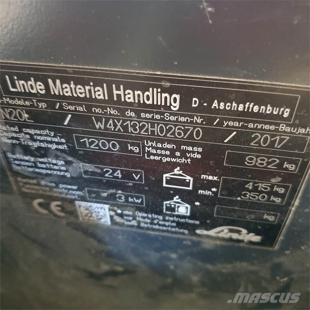 Linde N20L kurz Välitasokeräilytrukit