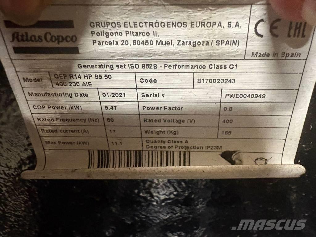 Atlas Copco QEP R 14 Bensiinigeneraattorit