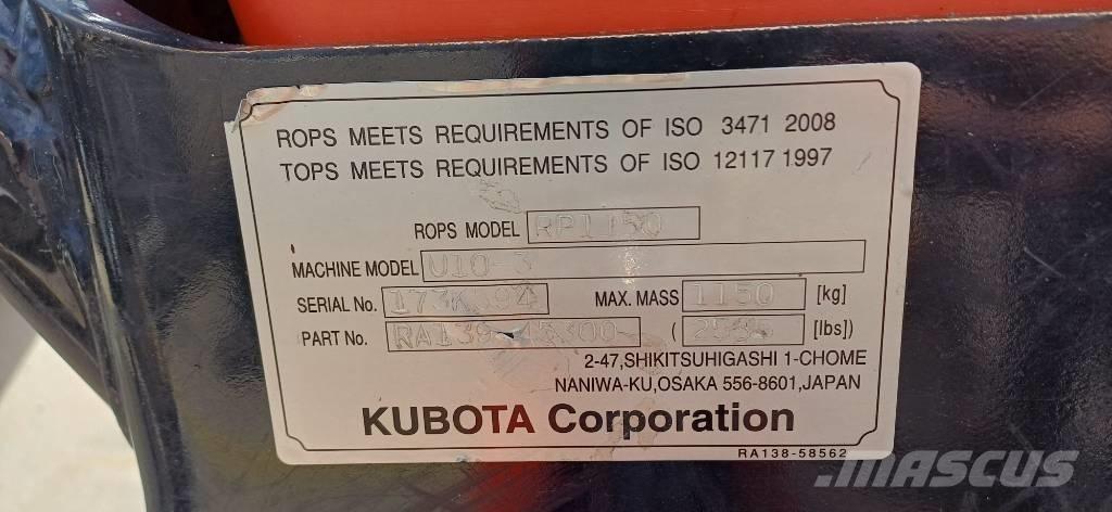Kubota U 10-3 Minikaivukoneet < 7t