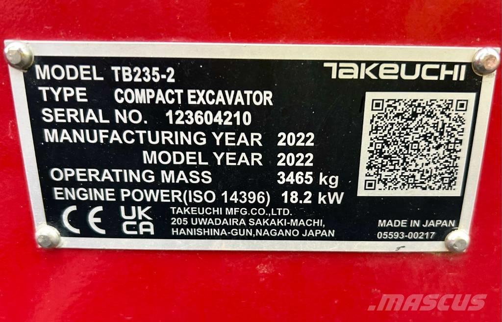 Takeuchi TB 235-2 V3 Minikaivukoneet < 7t
