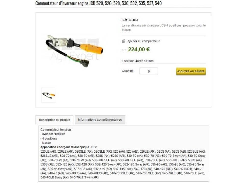 JCB 526S Ohjaamo ja sisusta