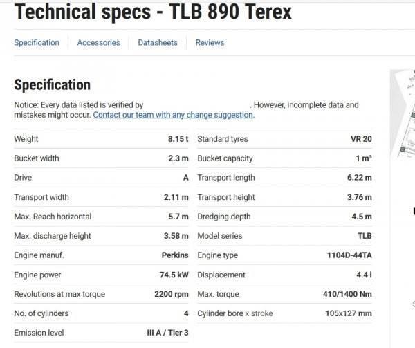 Terex TLB 890 Kaivurikuormaajat