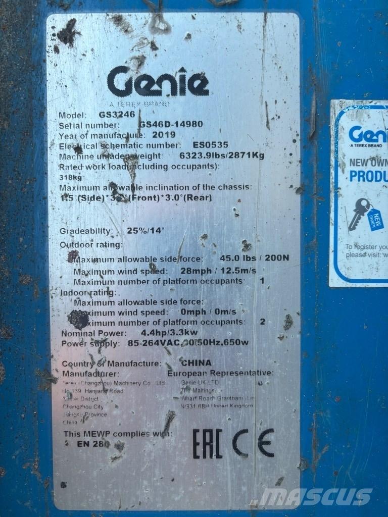 Genie GS 3246 Saksilavat