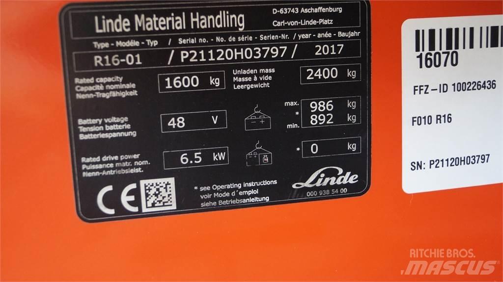 Linde R16 Työntömastotrukit