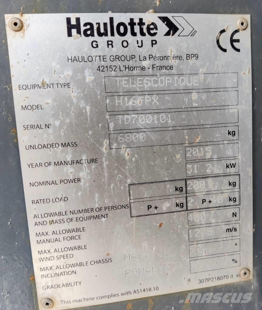 Haulotte H 16 TPX Teleskooppipuominostimet