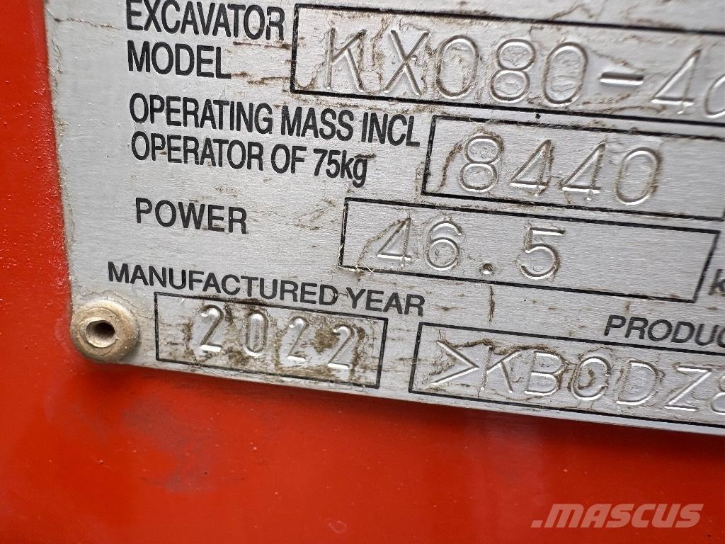 Kubota KX 080 Midikaivukoneet 7t - 12t