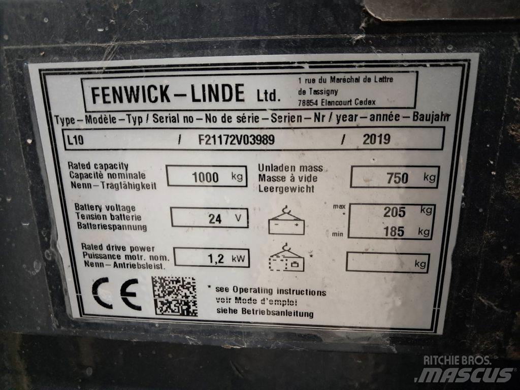 Linde L10 Käyden ajettavat pinoamistrukit
