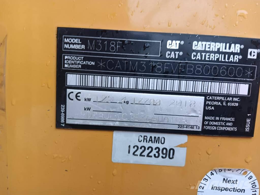 CAT M 318 F Pyöräkaivukoneet