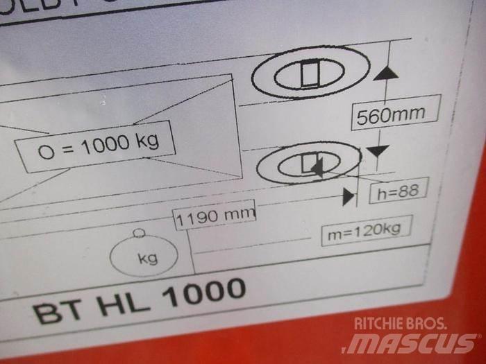BT HL 1000 Käyden ajettavat pinoamistrukit