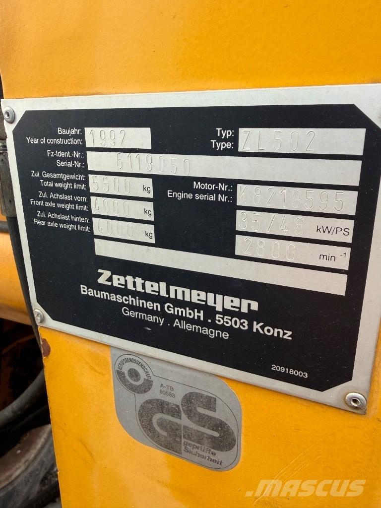 Zettelmeyer ZL 502 Pyöräkuormaajat