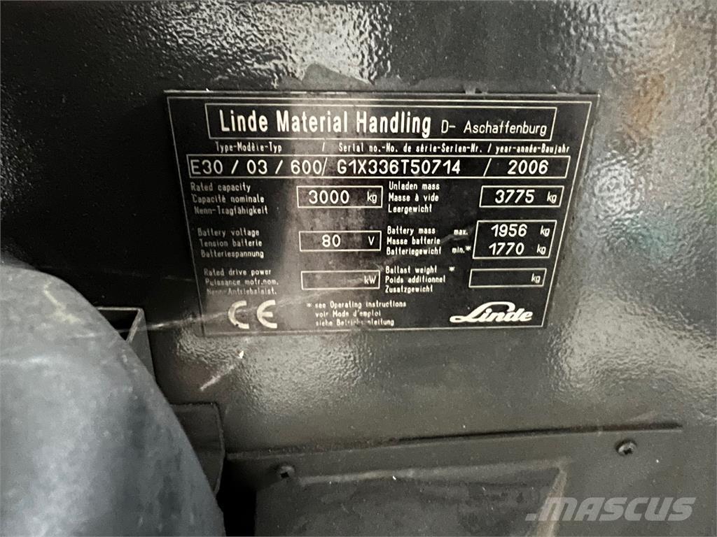 Linde E30 / 03 / 600 Sähkötrukit