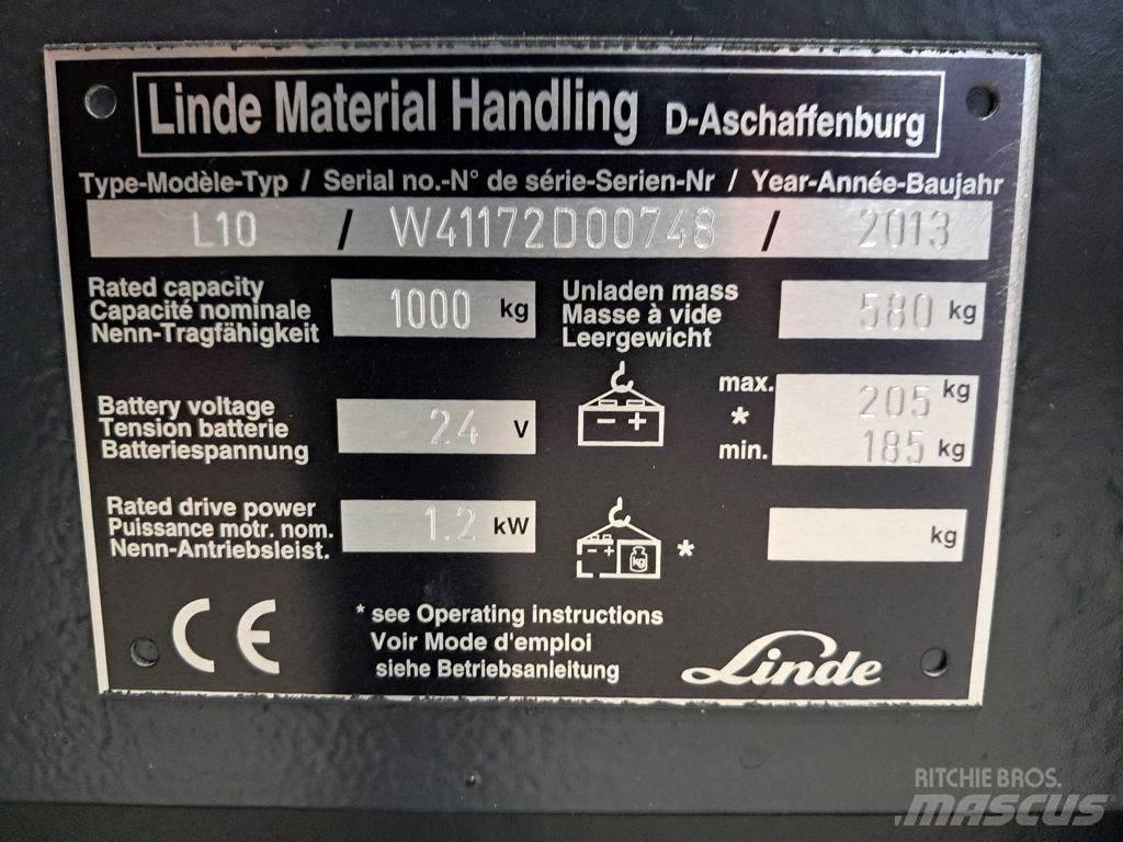 Linde L10 Käyden ajettavat pinoamistrukit