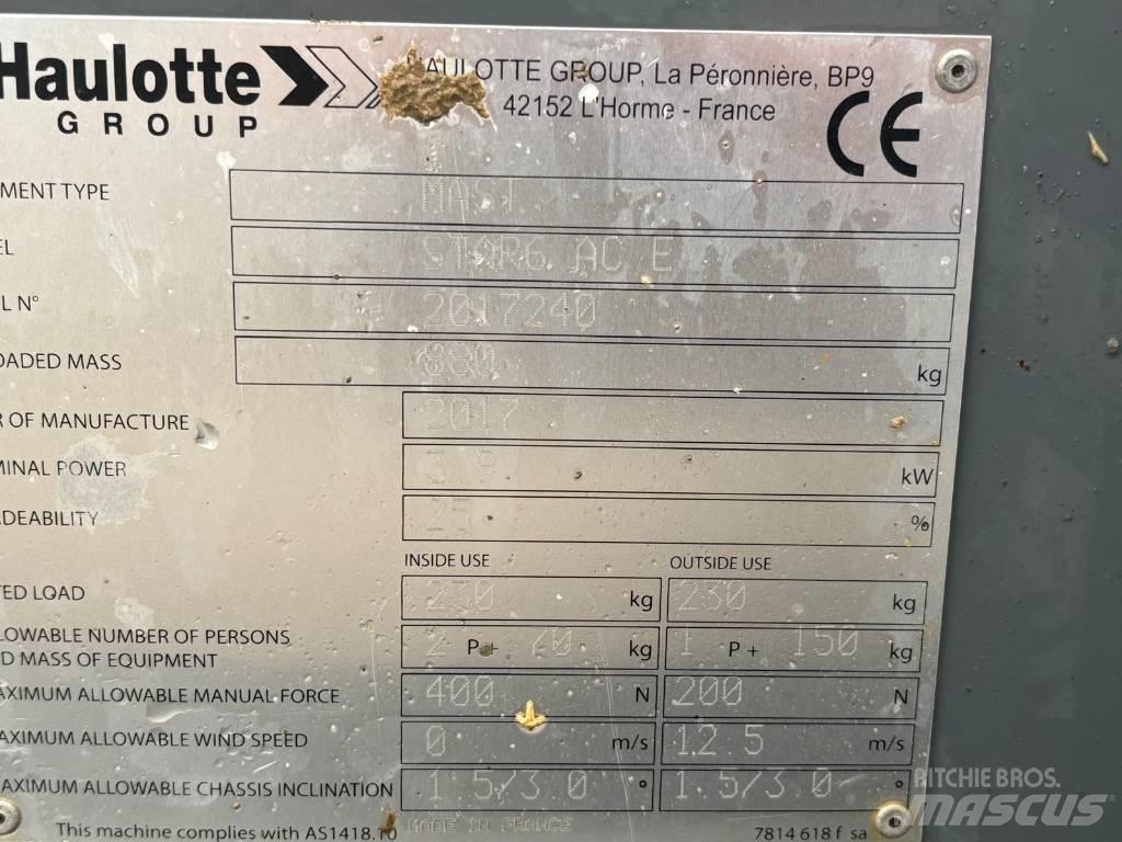 Haulotte Star 6 Henkilönostimet ja nostolaitteet