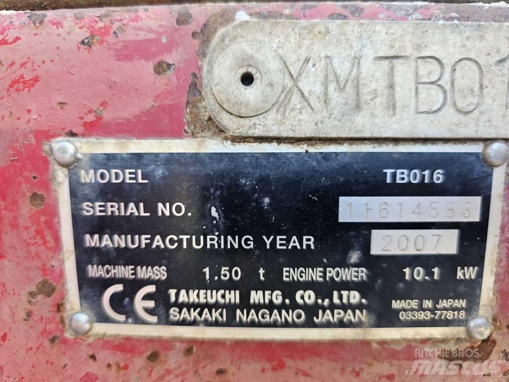 Takeuchi TB 016 Minikaivukoneet < 7t