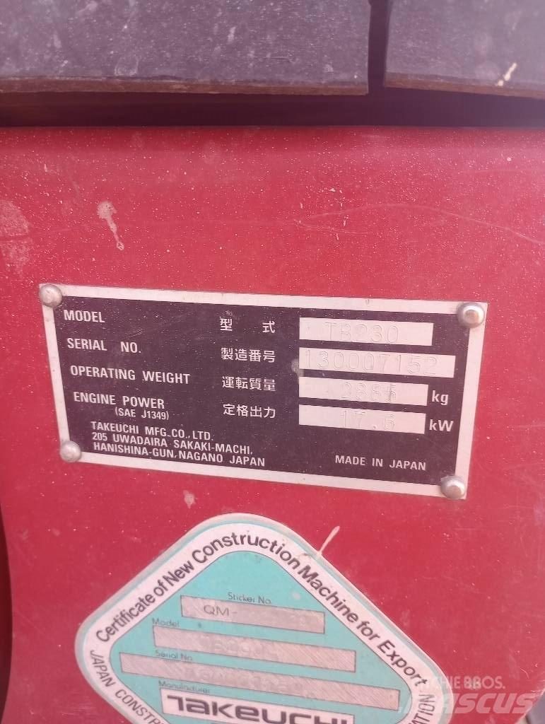 Takeuchi TB230RA Porauskaluston varaosat