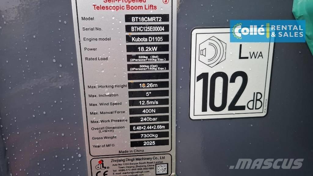 Dingli BT18CMRT2 Teleskooppipuominostimet