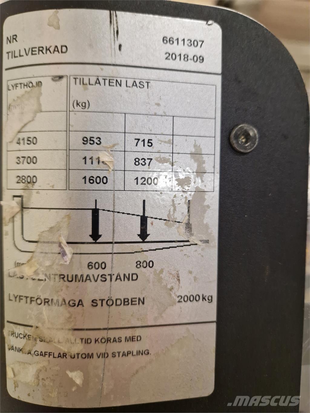 Toyota SPE160L Ajettavat pinoamisvaunut