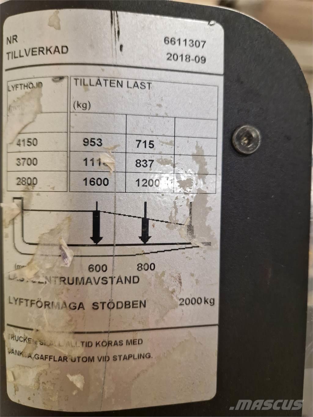 Toyota SPE160L Käyden ajettavat pinoamistrukit