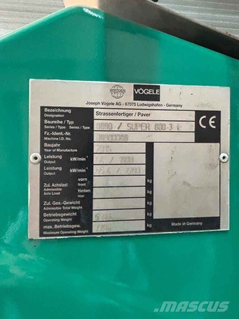 Vögele 800-3i Kaavinvaunut