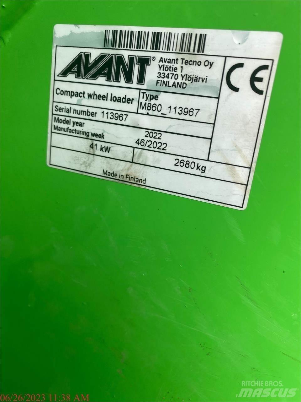 Avant 860I Pyöräkuormaajat