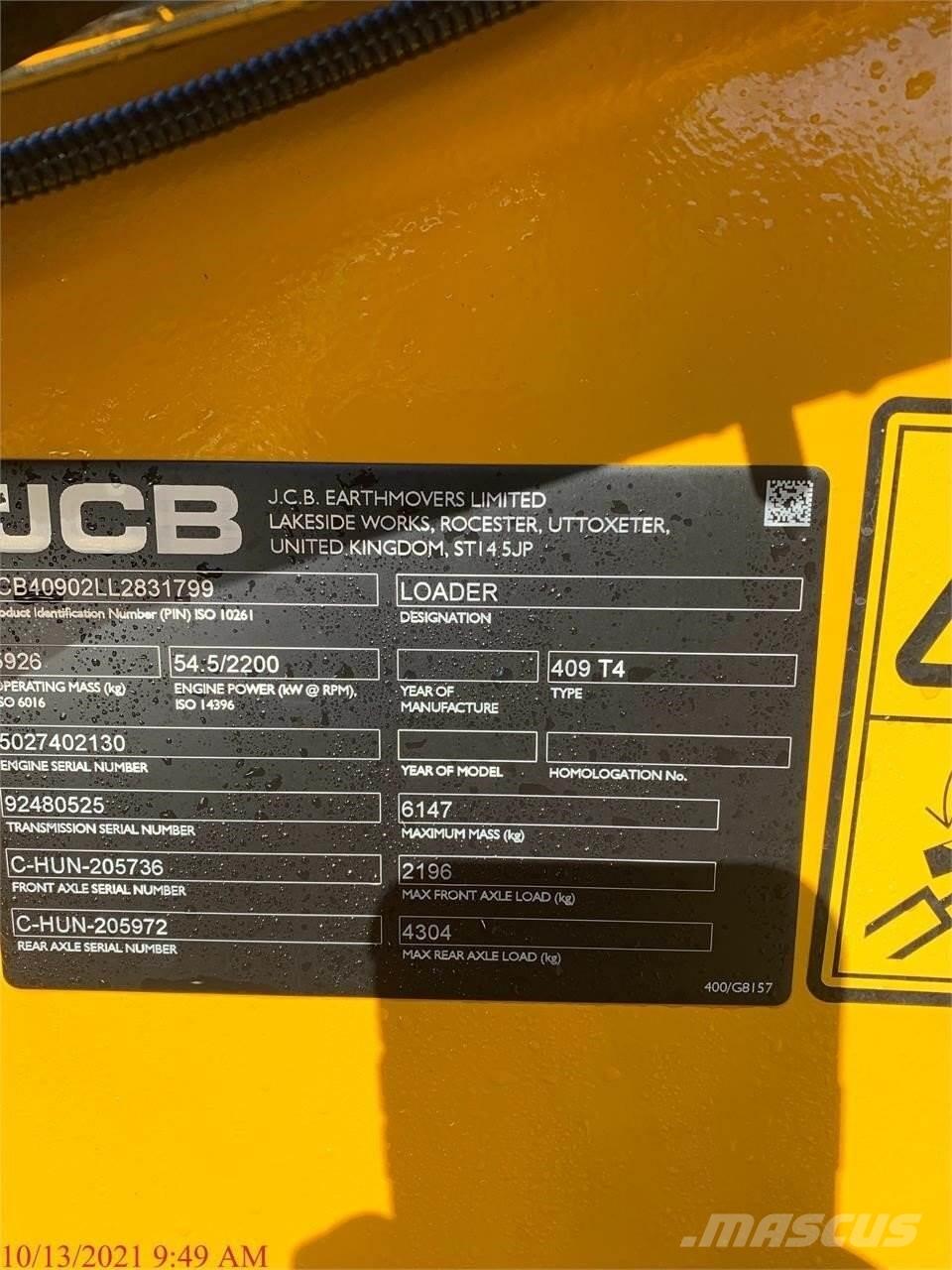 JCB 409 Pyöräkuormaajat