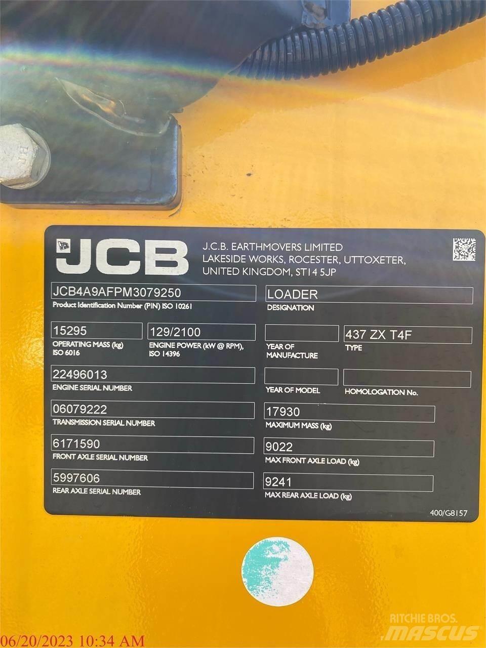 JCB 437ZX Pyöräkuormaajat