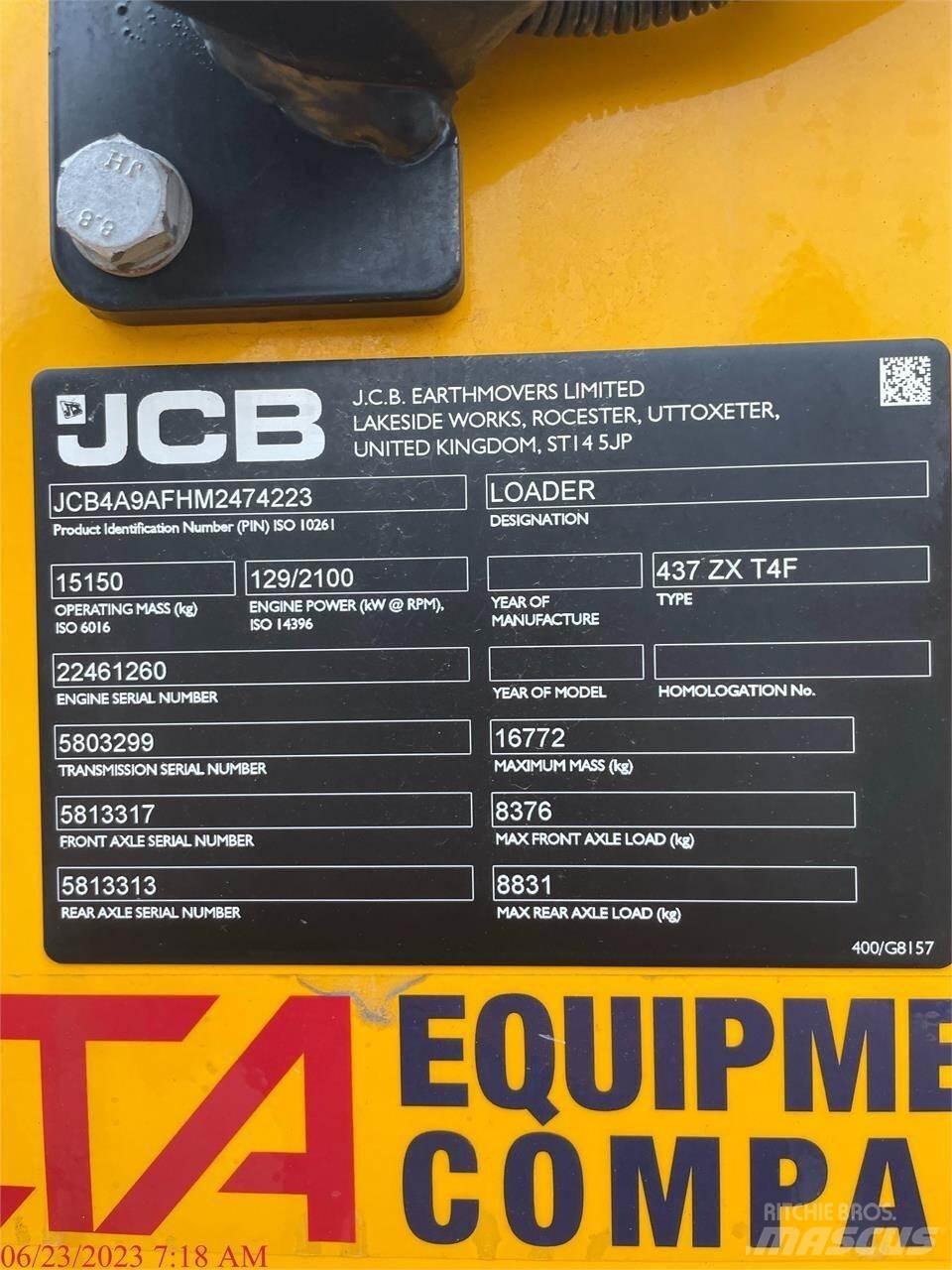 JCB 437ZX Pyöräkuormaajat