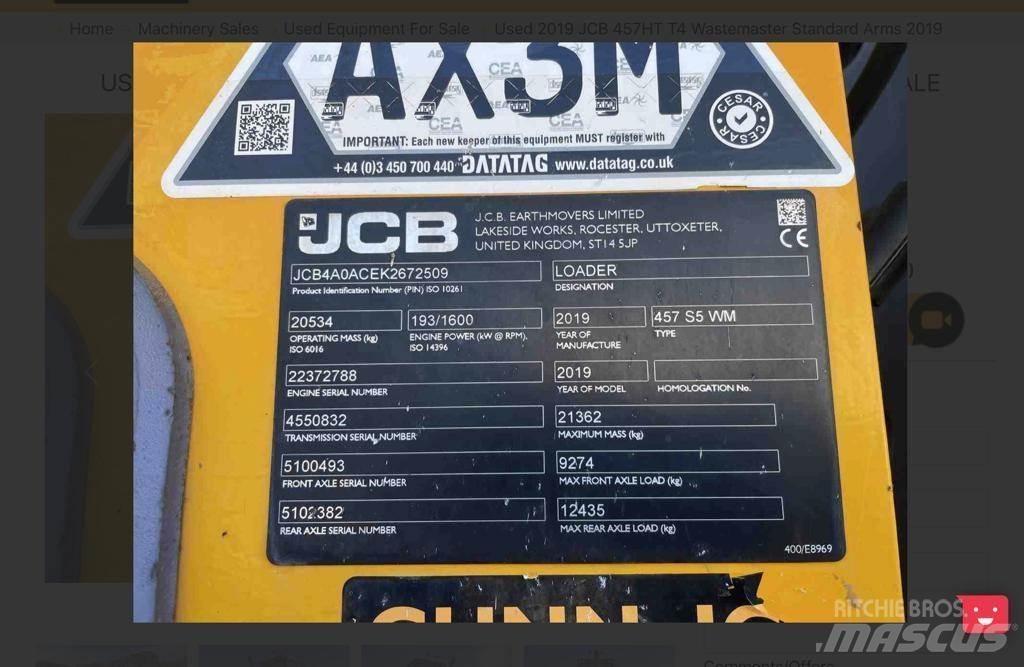 JCB 457 Pyöräkuormaajat