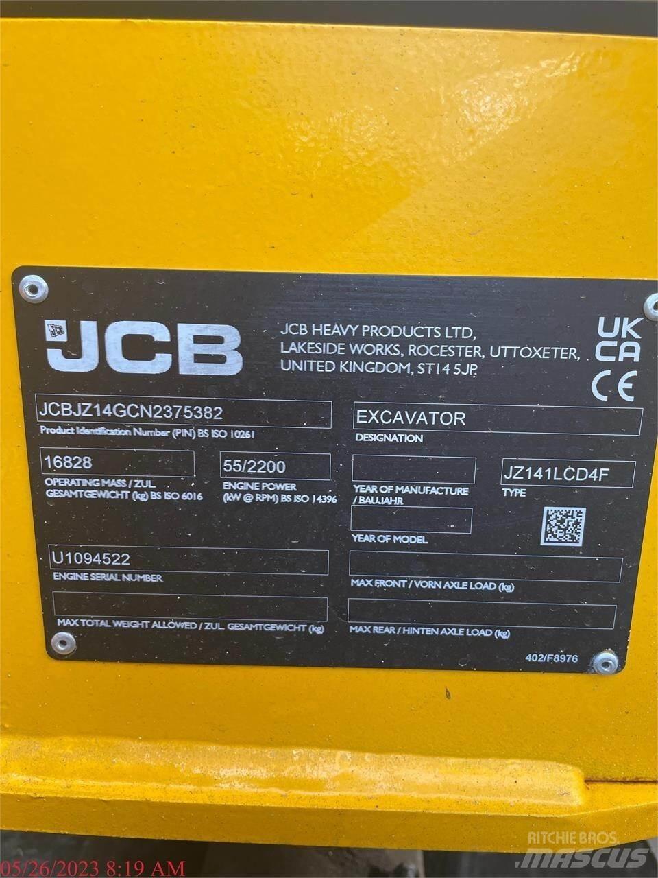 JCB JZ141 LC Telakaivukoneet