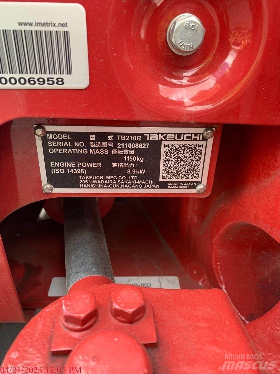 Takeuchi TB210R Minikaivukoneet < 7t