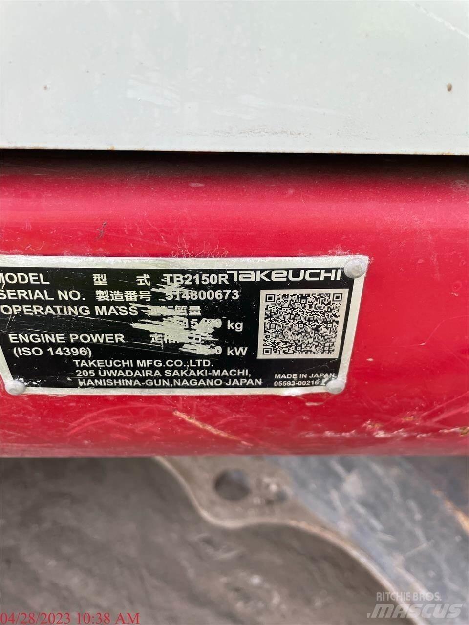 Takeuchi TB2150R Telakaivukoneet