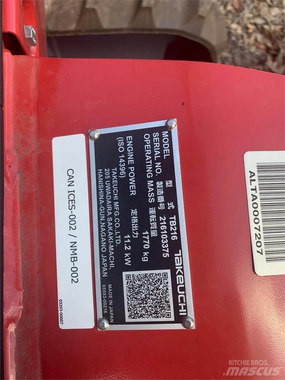 Takeuchi TB216 Minikaivukoneet < 7t