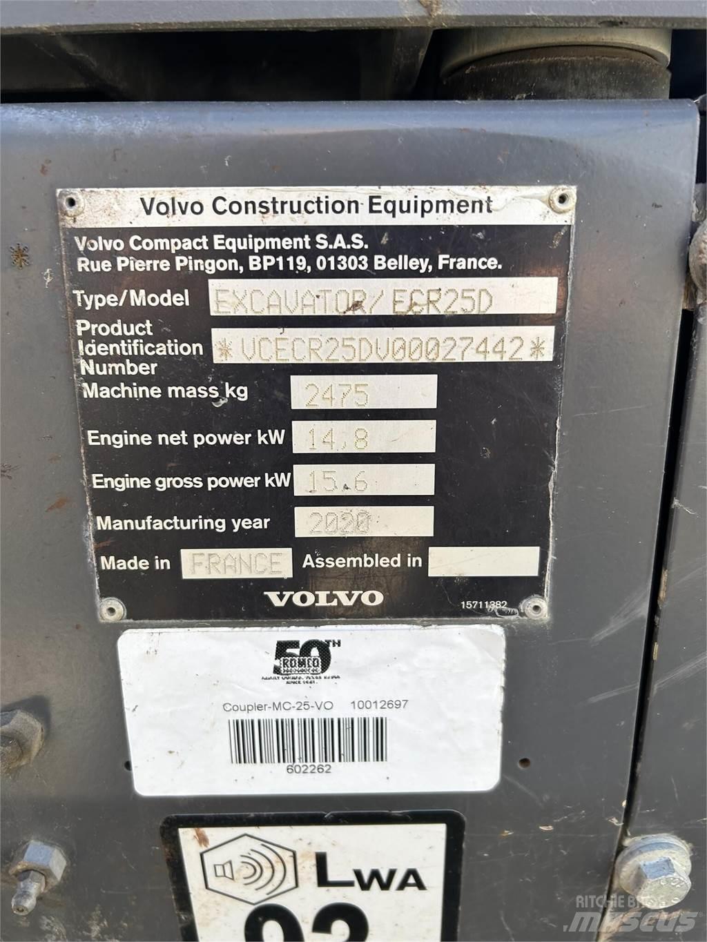 Volvo ECR25D Minikaivukoneet < 7t