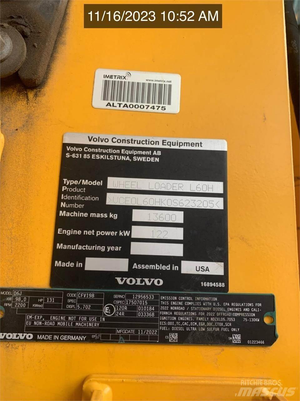 Volvo L60H Pyöräkuormaajat