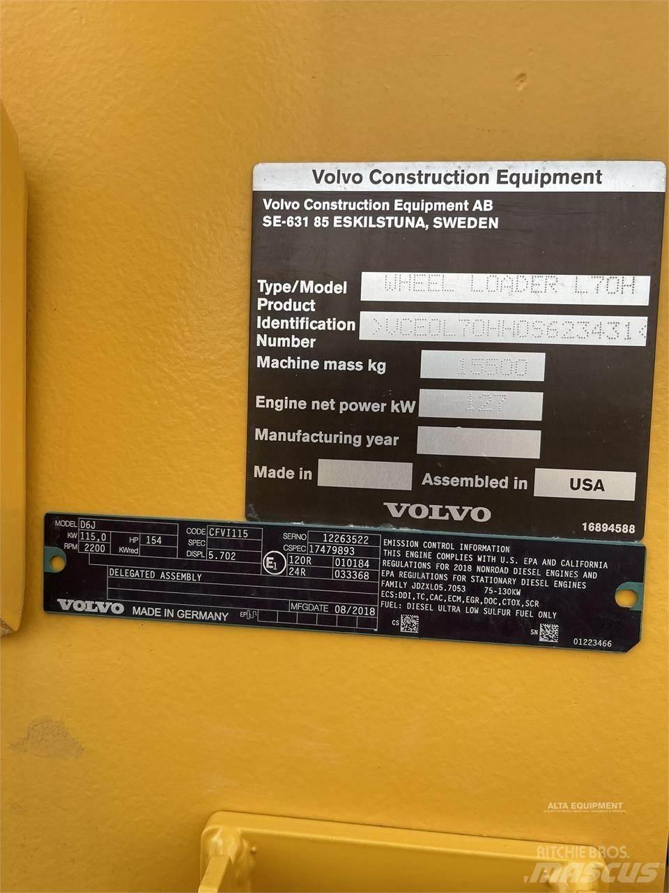 Volvo L70H Pyöräkuormaajat