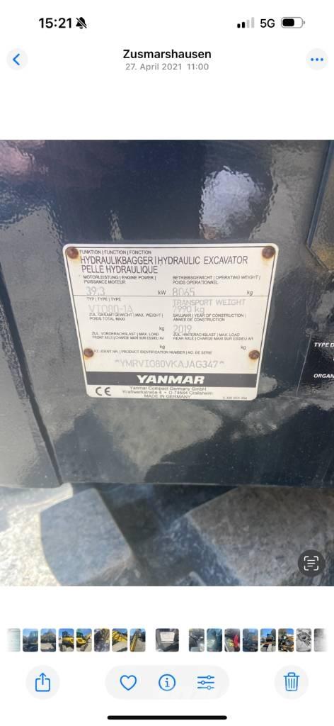 Yanmar VIO80-1A Minikaivukoneet < 7t