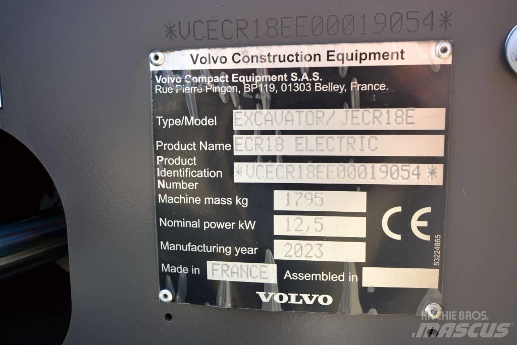 Volvo ECR18 electric Minikaivukoneet < 7t