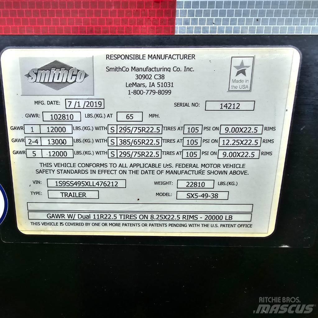 SmithCo SX5-49-38 Sora- ja kippiperävaunut