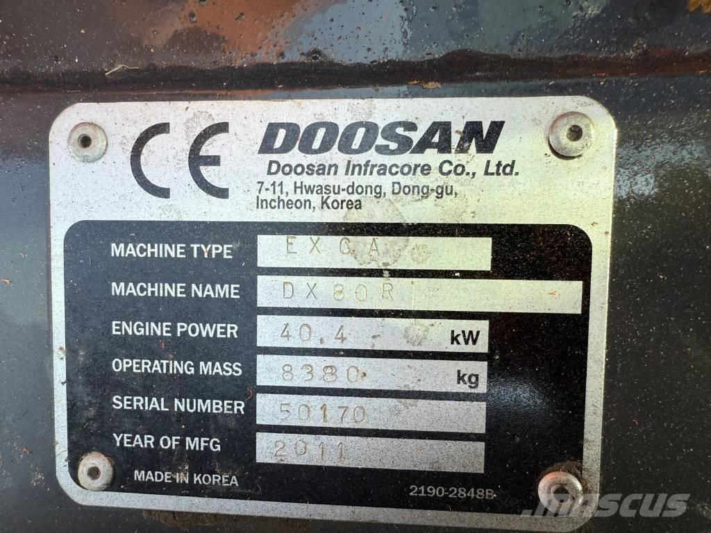 Doosan DX 80 R Midikaivukoneet 7t - 12t