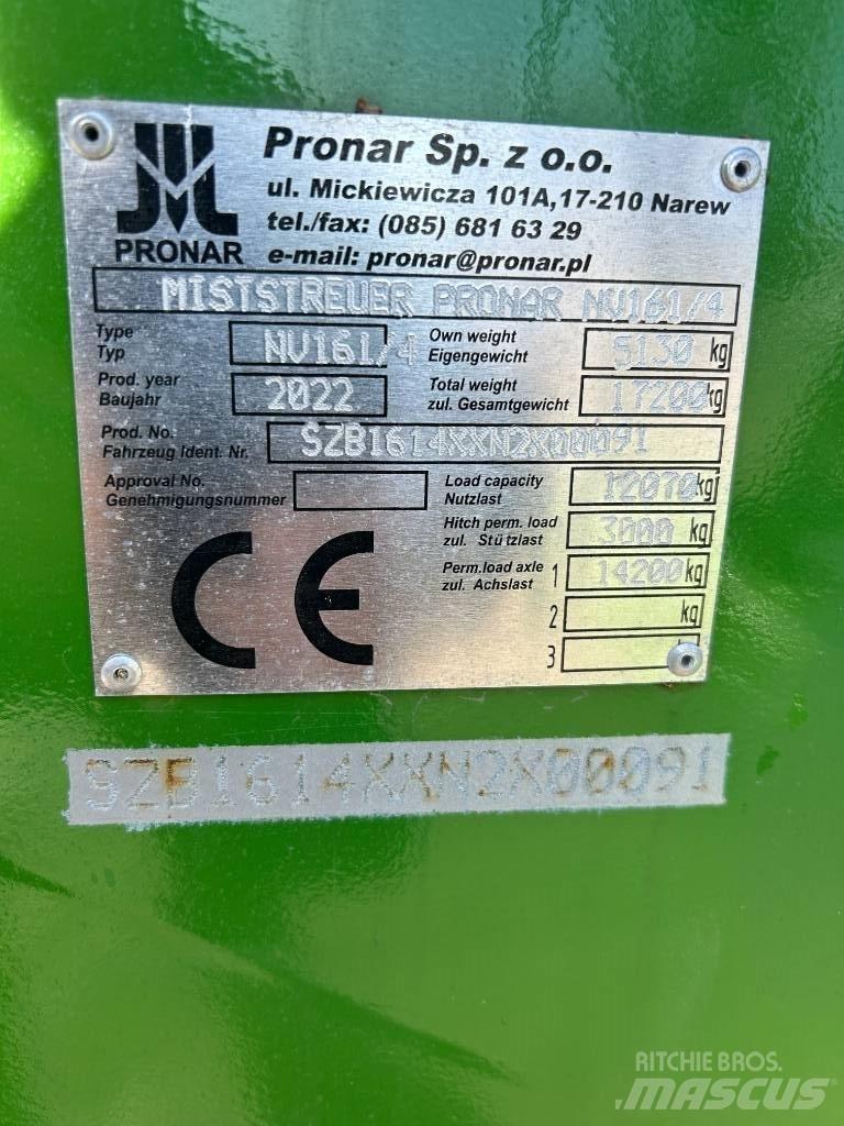 Pronar NV 161-4 Kuivalannan levittimet