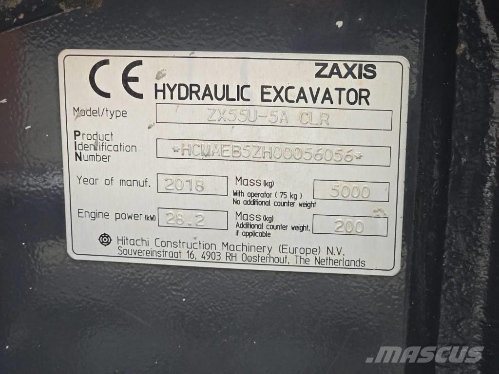 Hitachi ZX55U-5A CLR Minikaivukoneet < 7t