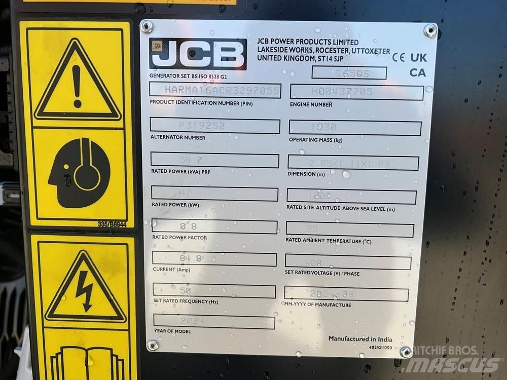 JCB G65QS Dieselgeneraattorit