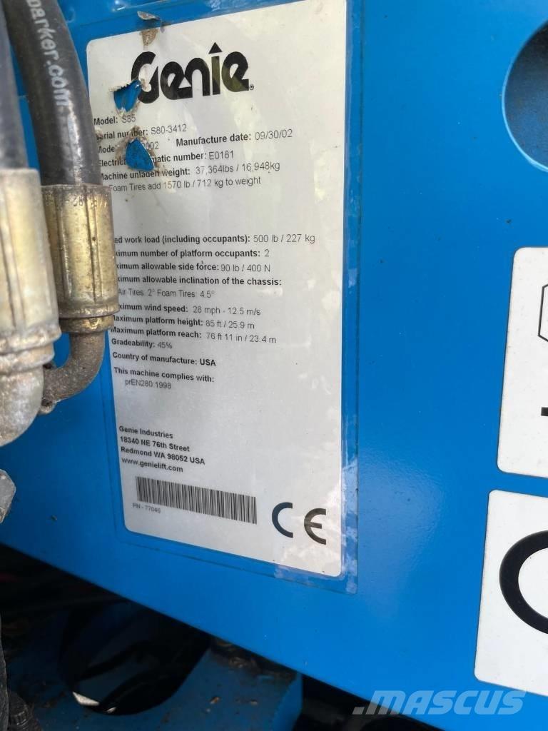 Genie S 85 Teleskooppipuominostimet