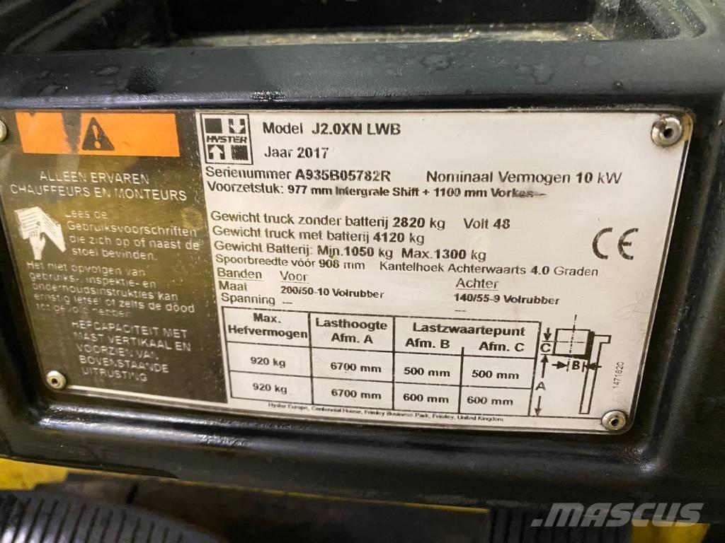 Hyster J 2.0 XNT LWB Sähkötrukit
