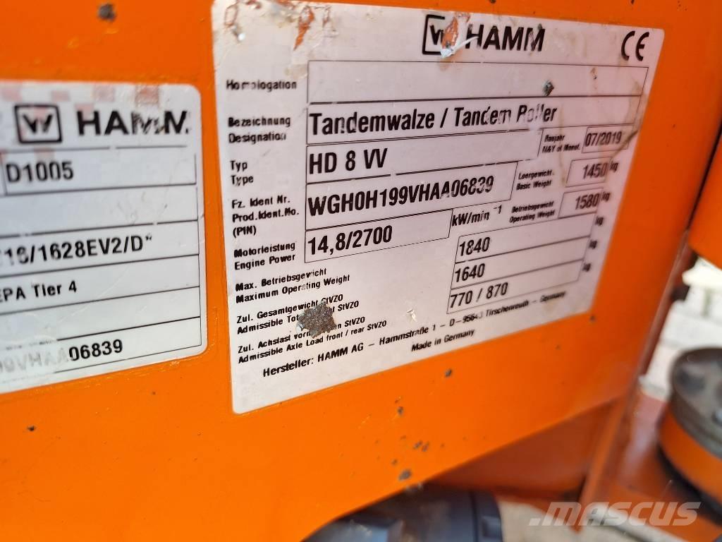 Hamm HD 8 VV Tandemjyrät