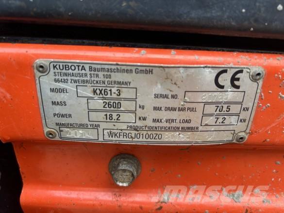 Kubota KX61-3 Muut koneet