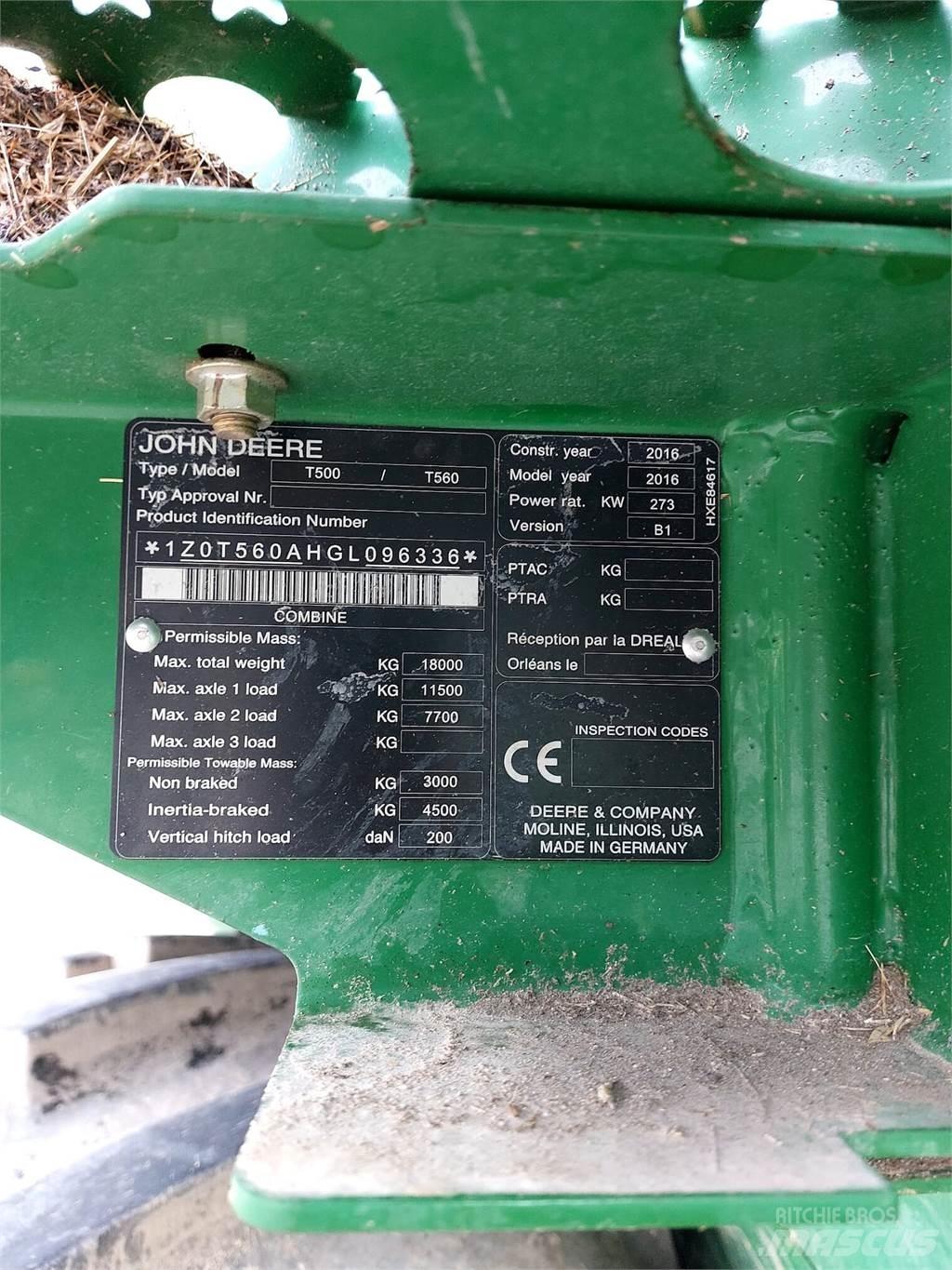 John Deere T560 Leikkuupuimurit