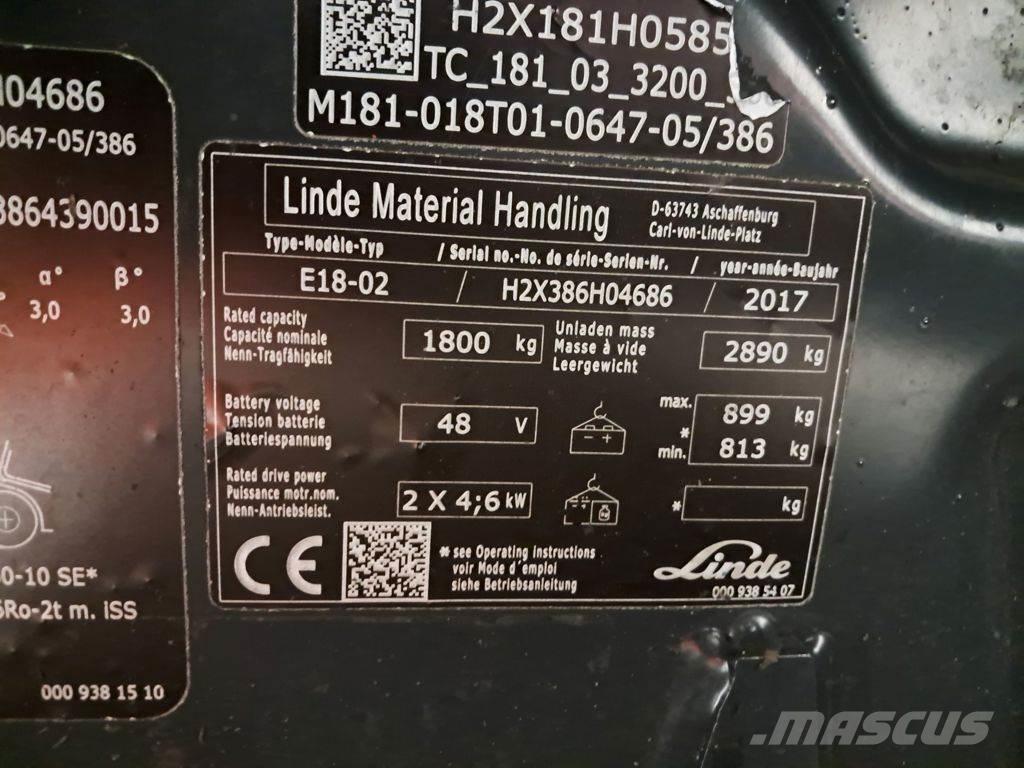 Linde E18-02 Sähkötrukit